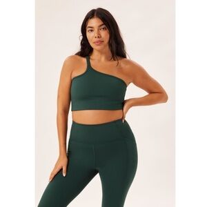 NWOT Girlfriend Collective Benny Asymmetrical Bra in Moss